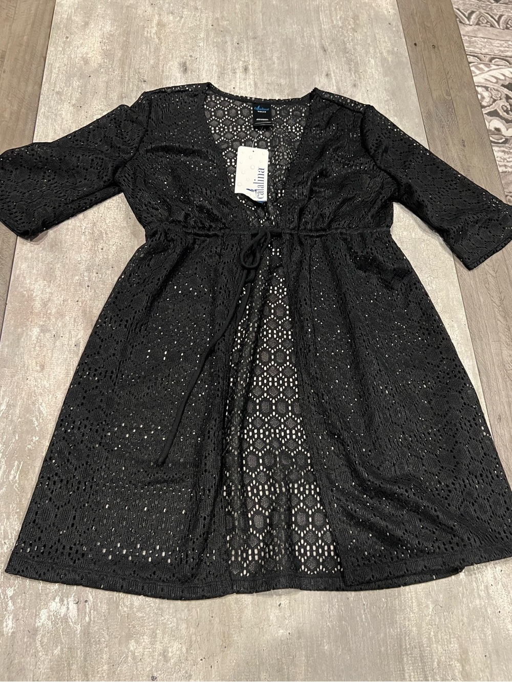 NWT CATALINA, BLACK LACE SWIMSUIT COVER-UP size small